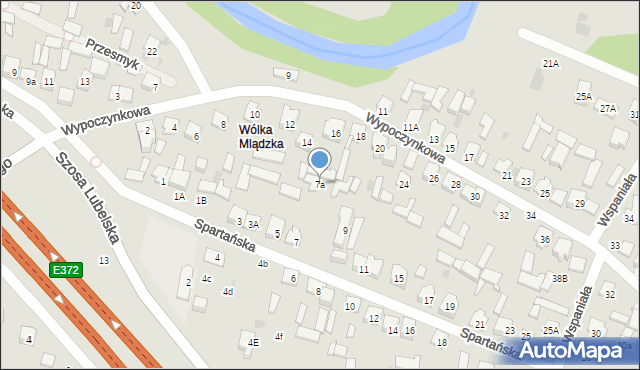 Otwock, Spartańska, 7a, mapa Otwock