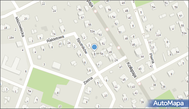 Otwock, Sputników, 5, mapa Otwock