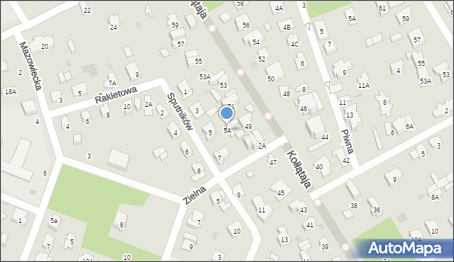 Otwock, Sputników, 5A, mapa Otwock