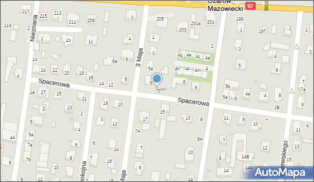 Ożarów Mazowiecki, Spacerowa, 10, mapa Ożarów Mazowiecki