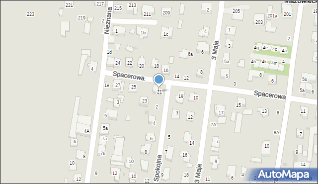Ożarów Mazowiecki, Spacerowa, 21, mapa Ożarów Mazowiecki