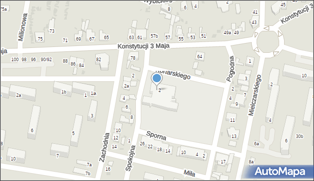 Ozorków, Spokojna, 4, mapa Ozorków