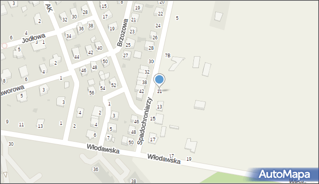 Parczew, Spadochroniarzy, 11, mapa Parczew