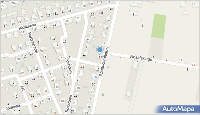 Parczew, Spadochroniarzy, 14, mapa Parczew