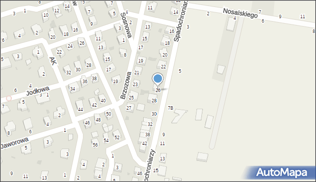 Parczew, Spadochroniarzy, 26, mapa Parczew