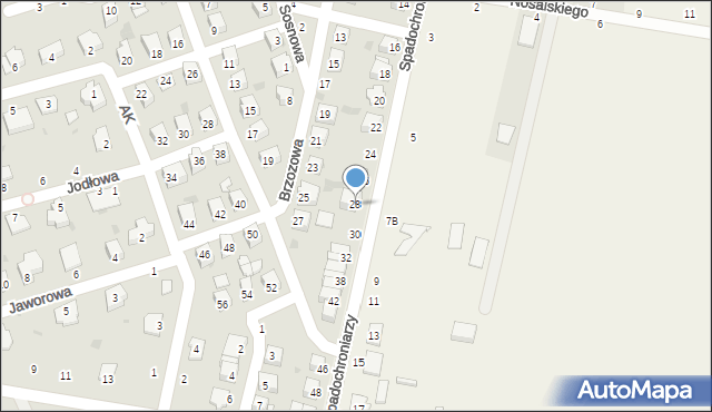 Parczew, Spadochroniarzy, 28, mapa Parczew