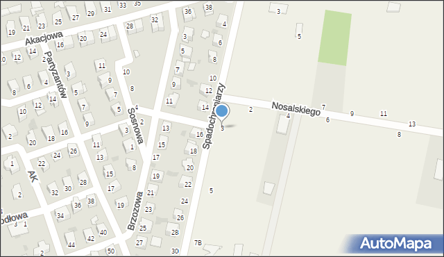 Parczew, Spadochroniarzy, 3, mapa Parczew