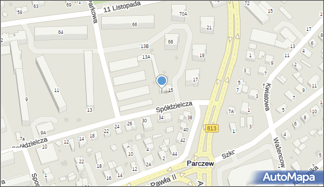 Parczew, Spółdzielcza, 15A, mapa Parczew