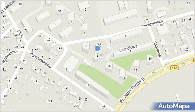 Parczew, Spółdzielcza, 4, mapa Parczew