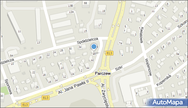 Parczew, Spółdzielcza, 40, mapa Parczew