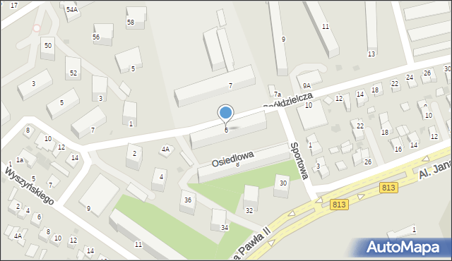 Parczew, Spółdzielcza, 6, mapa Parczew