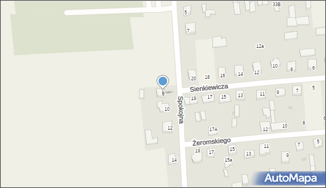 Parysów, Spokojna, 8, mapa Parysów