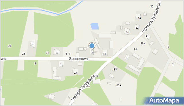 Pasek, Spacerowa, 2a, mapa Pasek