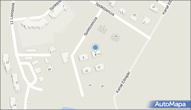 Pasłęk, Spółdzielcza, 8, mapa Pasłęk