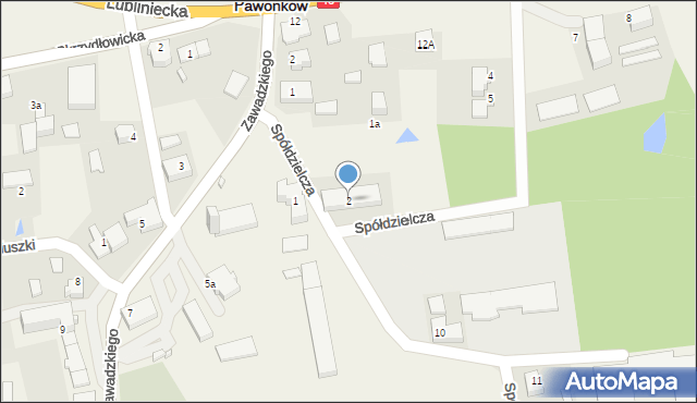 Pawonków, Spółdzielcza, 2, mapa Pawonków