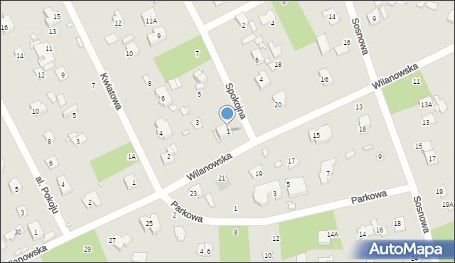 Piaseczno, Spokojna, 1, mapa Piaseczno