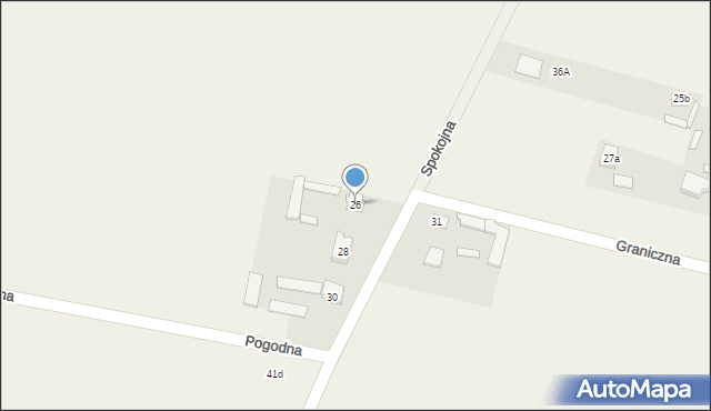 Piastów, Spokojna, 26, mapa Piastów