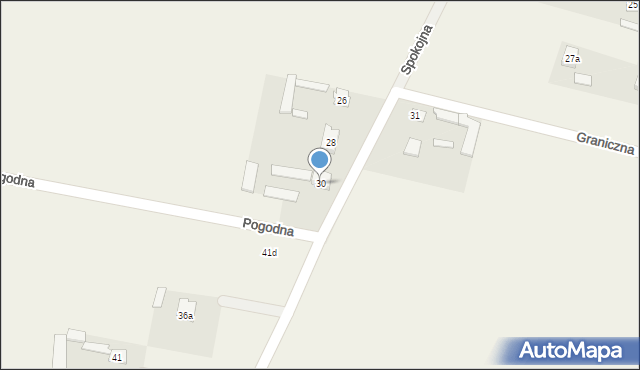 Piastów, Spokojna, 30, mapa Piastów