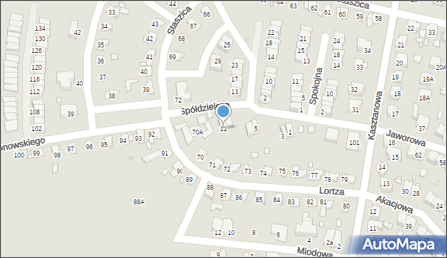 Piekary Śląskie, Spółdzielcza, 11, mapa Piekary Śląskie