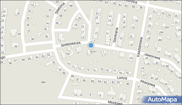 Piekary Śląskie, Spółdzielcza, 5, mapa Piekary Śląskie