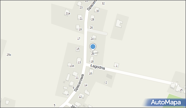 Pierściec, Spacerowa, 20, mapa Pierściec