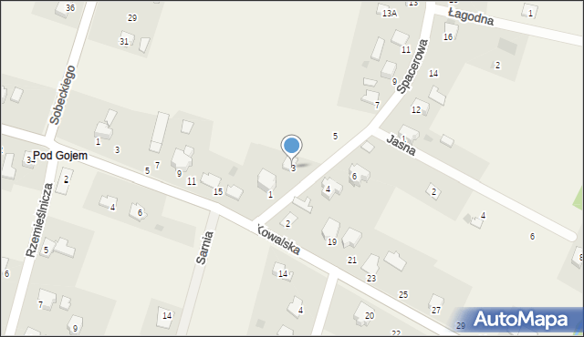 Pierściec, Spacerowa, 3, mapa Pierściec