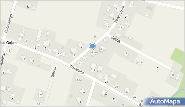 Pierściec, Spacerowa, 4, mapa Pierściec