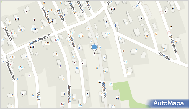 Pietrzykowice, Spokojna, 6, mapa Pietrzykowice