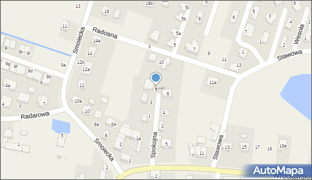 Pietrzykowice, Spokojna, 5, mapa Pietrzykowice