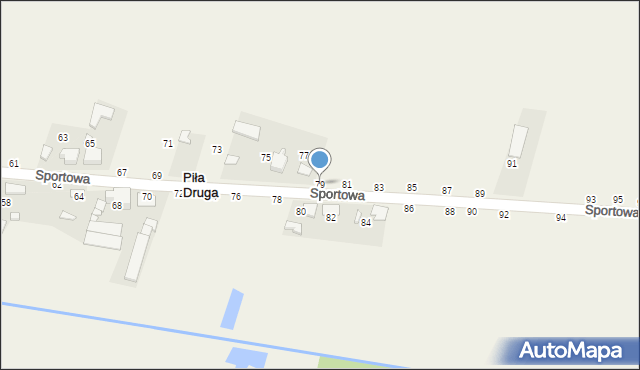 Piła Druga, Sportowa, 79, mapa Piła Druga