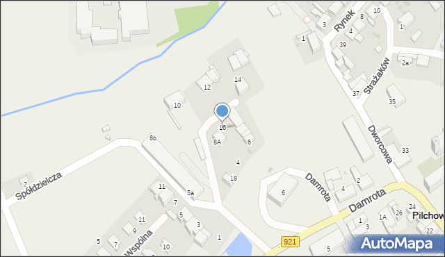 Pilchowice, Spółdzielcza, 16, mapa Pilchowice