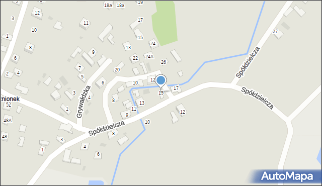 Pilzno, Spółdzielcza, 15, mapa Pilzno