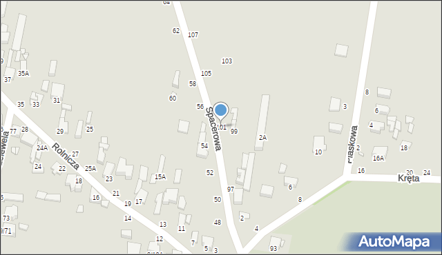 Piotrków Trybunalski, Spacerowa, 101, mapa Piotrków Trybunalski