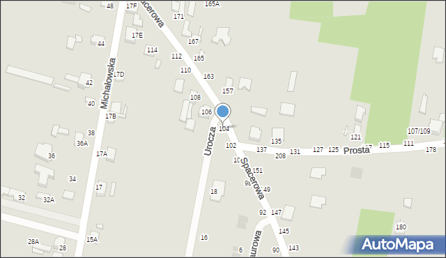 Piotrków Trybunalski, Spacerowa, 104, mapa Piotrków Trybunalski