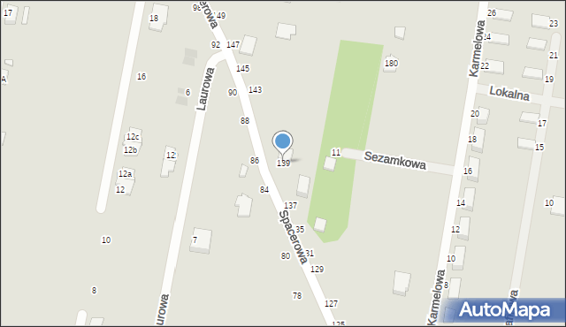 Piotrków Trybunalski, Spacerowa, 139, mapa Piotrków Trybunalski