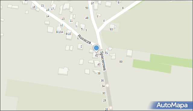 Piotrków Trybunalski, Spacerowa, 42, mapa Piotrków Trybunalski