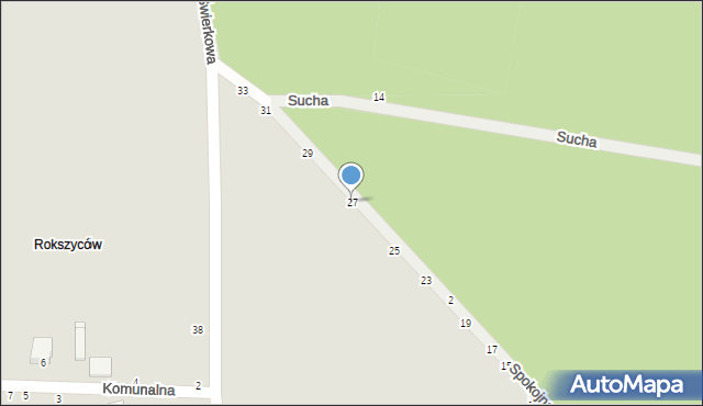 Piotrków Trybunalski, Spokojna, 27, mapa Piotrków Trybunalski