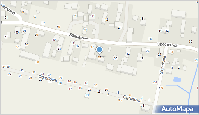 Piotrkowiczki, Spacerowa, 35, mapa Piotrkowiczki