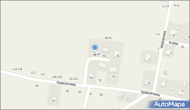 Piotrkowiczki, Spacerowa, 86, mapa Piotrkowiczki