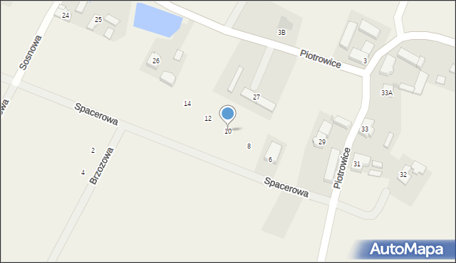 Piotrowice, Spacerowa, 10, mapa Piotrowice
