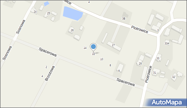 Piotrowice, Spacerowa, 12, mapa Piotrowice