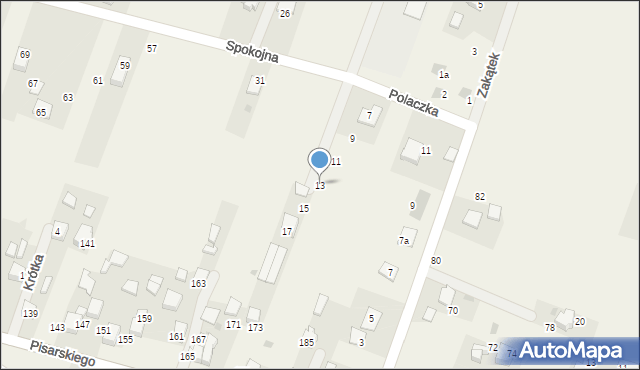 Pisary, Spokojna, 13, mapa Pisary