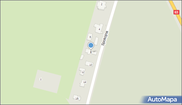 Pisz, Spokojna, 8, mapa Pisz