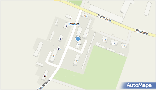 Piwnice, Spacerowa, 7, mapa Piwnice