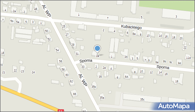 Pleszew, Sporna, 1a, mapa Pleszew