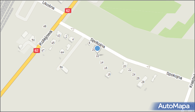 Płock, Spokojna, 12, mapa Płock