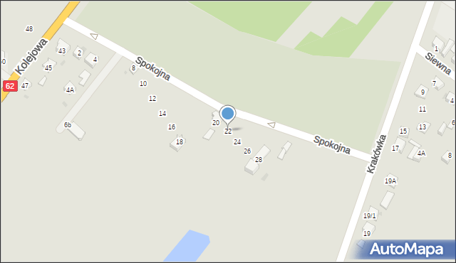 Płock, Spokojna, 22, mapa Płock