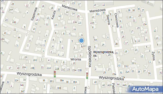 Płock, Spółdzielcza, 5, mapa Płock