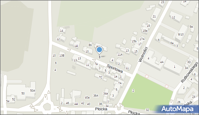Płońsk, Sportowa, 6, mapa Płońsk