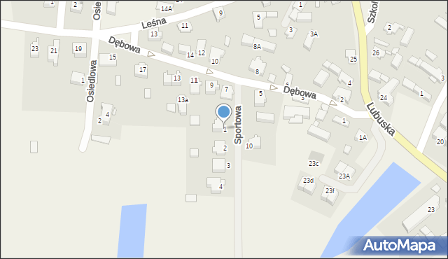 Płoty, Sportowa, 1, mapa Płoty